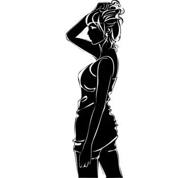 Wandtattoo Silhoulette Frau von hinten - TenStickers