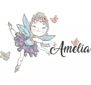 Wandtattoo kinderzimmer zauberhafte fee mit schmetterlingen - TenStickers