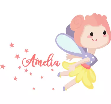 Wandtattoo kinderzimmer mit verspieltem feencharakter - TenStickers