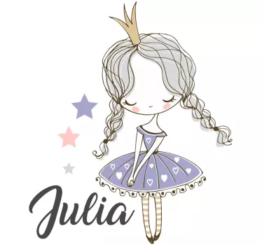 Personalisierte Sticker Prinzessin mit zwei zöpfen - TenStickers