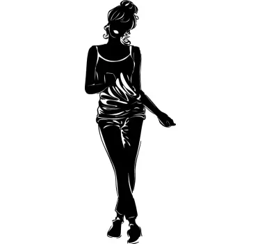 Wandtattoo fröhliche Frau - TenStickers