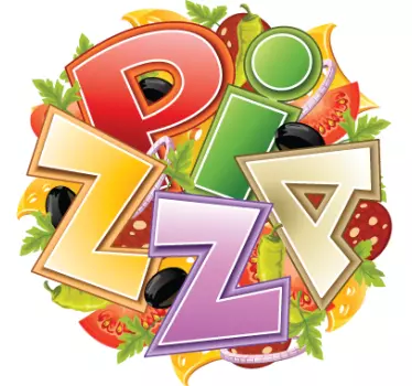 Pizza Logo Wandtattoo - TenStickers