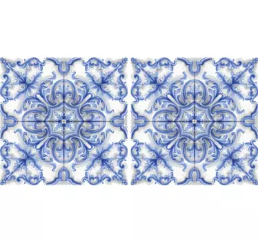 Fliesenaufkleber elegante blaue muster - TenStickers