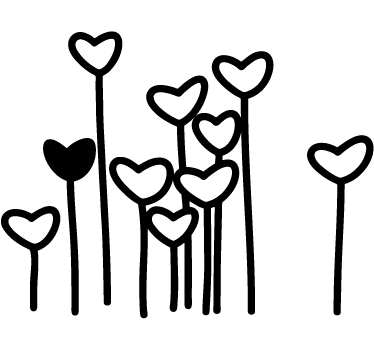 Herz Blumen Aufkleber - TenStickers