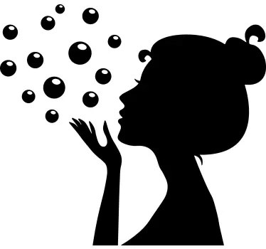 Wandtattoo Badezimmer blasen und silhouette - TenStickers