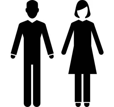 Folie Tür paar silhouette figur - TenStickers