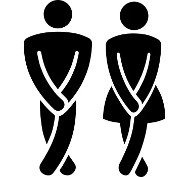 Türfolie Toilettenschild mit gekreuzten beinen - TenStickers