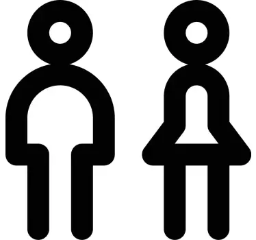 Folie tür mit einfachen toilettensymbolen - TenStickers