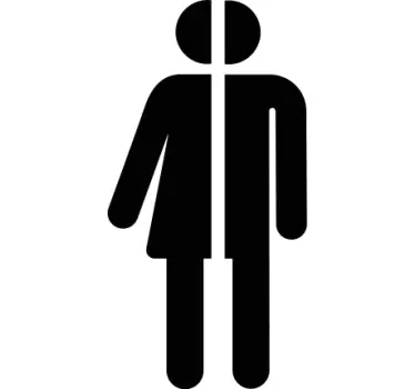 Türfolie Toilettenschild für eine halbe person - TenStickers