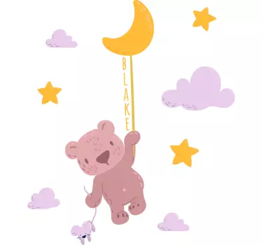 Wandtattoo kinderzimmer niedlicher bär mit ballon - TenStickers