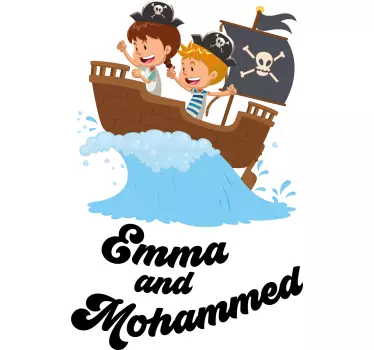 Wandtattoo kinderzimmer piratenschiff abenteuer - TenStickers