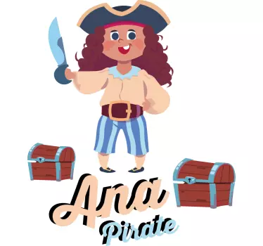 Wandtattoo kinderzimmer fröhlicher pirat charakter - TenStickers