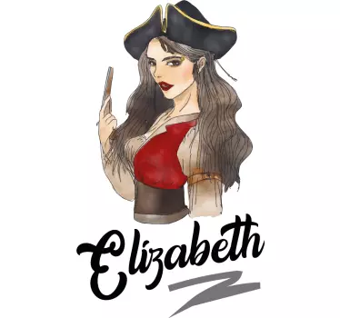 Wandtattoo kinderzimmer piratenmädchen kunstwerk - TenStickers