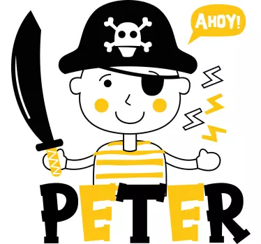 Wandtattoo kinderzimmer piratenfiguren grafik - TenStickers