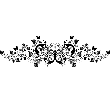 Wandtattoo Pflanzen Schmetterling Verzierung - TenStickers