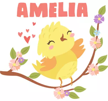 Wandtattoo kinderzimmer süßer singvogel - TenStickers