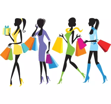 Wandtattoo shoppende Frauen - TenStickers