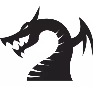 Laptop aufkleber raging dragon silhouette - TenStickers