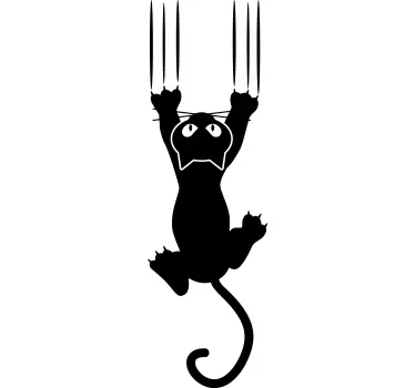Folie kühlschrank verspielt kletternde katze - TenStickers