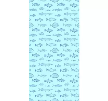 Folie kühlschrank mit aquatischem musterdesign - TenStickers