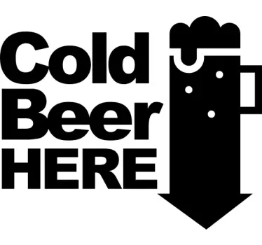 Kühlschrank Folie Cold Beer Here - TenStickers