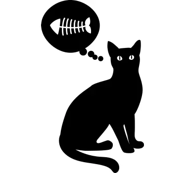 Folie kühlschrank nachdenkliche katzensilhouette - TenStickers