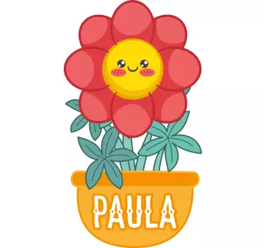 Wandtattoo kinderzimmer fröhlicher blütenbehälter - TenStickers