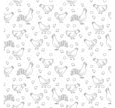 Folie Kühlschrank henne muster-overlay - TenStickers