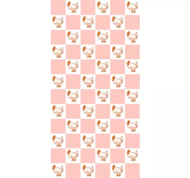Folie kühlschrank mit charmantem hühnerdesign - TenStickers