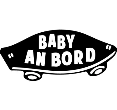Baby Autoaufkleber Einfarbiges skateboard mit text - TenStickers