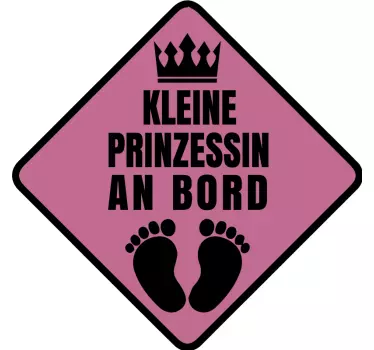Kleine Prinzessin Baby on Board Aufkleber - TenStickers