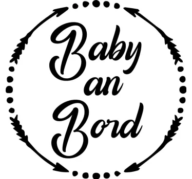 Kreis mit Pfeilen Baby on Board Aufkleber - TenStickers
