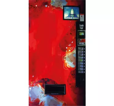 Folie kühlschrank roter farbklecks abstract - TenStickers
