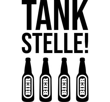 Kühlschrank Folie Tankstellentext mit Bier - TenStickers
