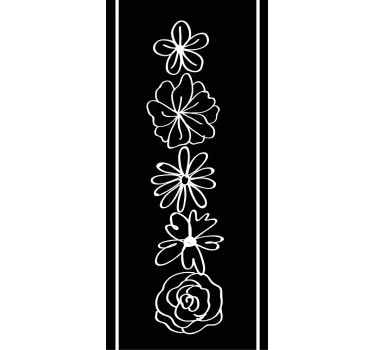 Folie duschkabine mit floralem duschtürdesign - TenStickers
