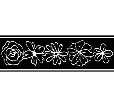 Bordüre selbstklebend mit blumenmotiv - TenStickers