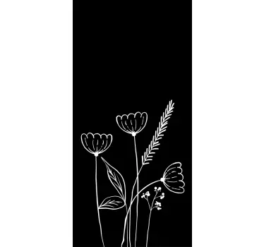 Folie duschkabine mit blumenmuster dekor - TenStickers