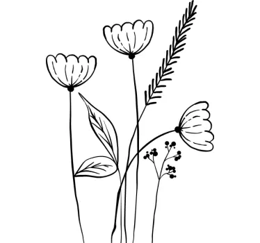 Fensteraufkleber einfarbige Gänseblümchen - TenStickers