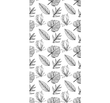 Folie duschkabine mit stilisierten botanischen elementen - TenStickers