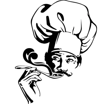 Wandtattoo Koch kocht und riecht suppe - TenStickers
