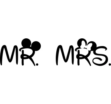 Wandtattoo bett mr und mrs wandtext - TenStickers