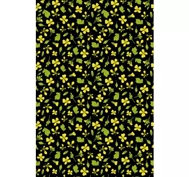 Folie kühlschrank mit floralem schwarzen muster - TenStickers