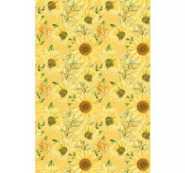 Folie kühlschrank mit sonnenblumenmotiv - TenStickers