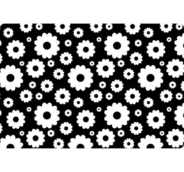 Laptop aufkleber mit schwarzem blumenmuster - TenStickers