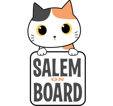 Aufkleber Auto Süße katze an bord mit Namen - TenStickers