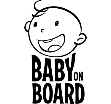 Baby on board aufkleber fröhliches babygesicht - TenStickers