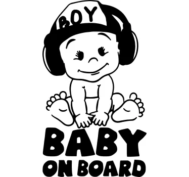 Baby on board aufkleber mit süßem babydesign - TenStickers