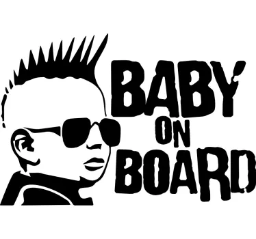 Baby on Board Aufkleber cooles babyportrait - TenStickers