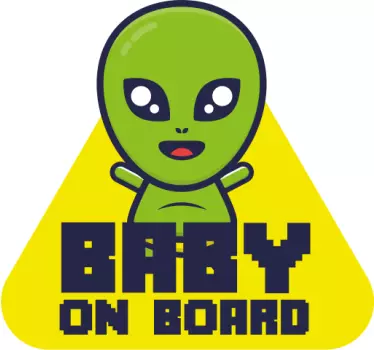 Baby on board aufkleber süßer alien charakter - TenStickers