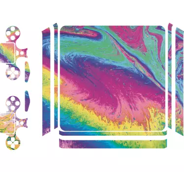 Ps4 aufkleber buntes wirbelmuster - TenStickers